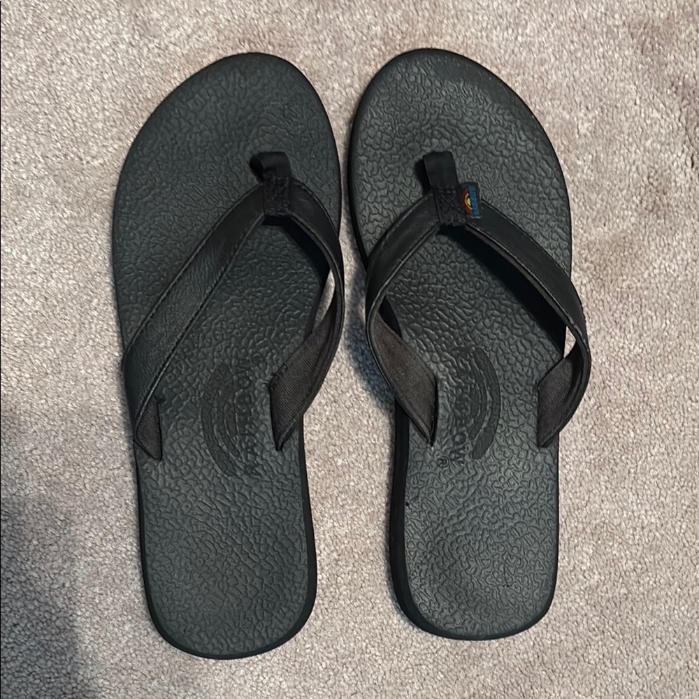 Rainbow Black Sandals